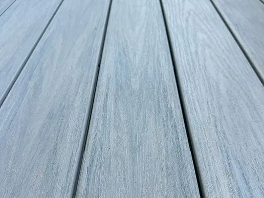 Flooring panels on a PVC deck. 